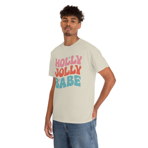 Holly Jolly Babe Vintage Distressed- Heavy Cotton Tee
