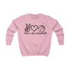 Peace Love Basketball- Kids Sweatshirt