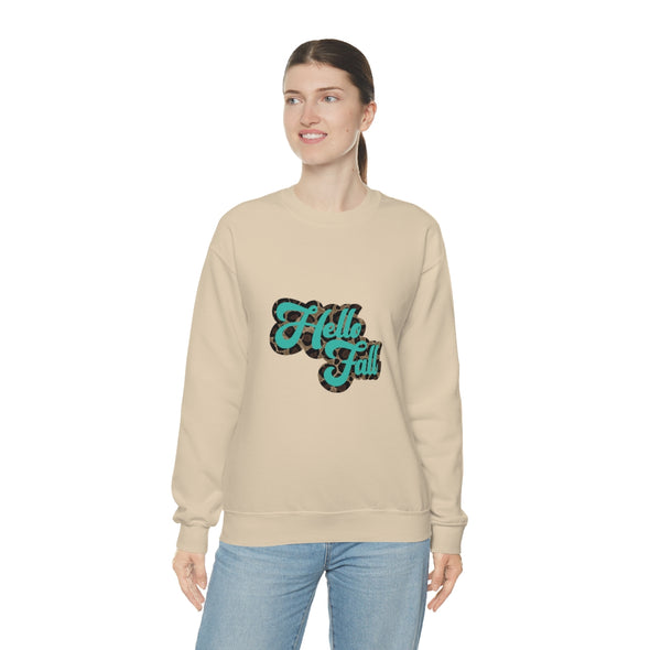 Hello Fall- Cheetah- Crewneck Sweatshirt