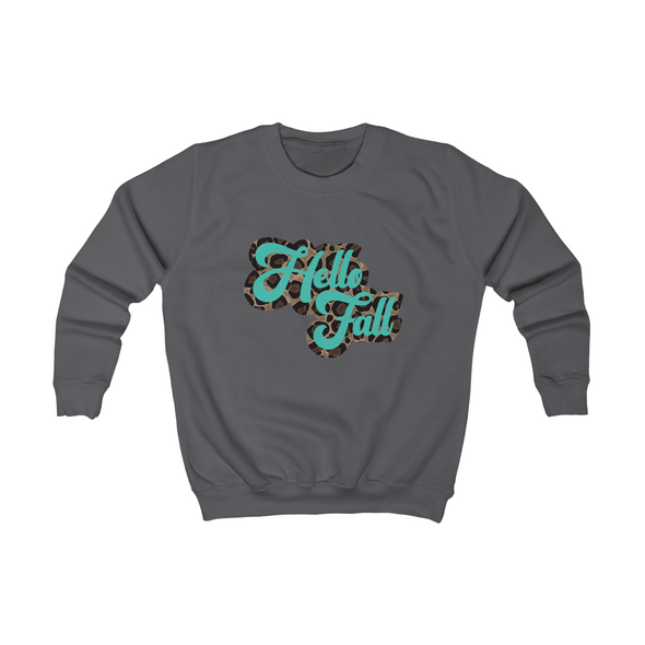 Hello Fall Cheetah- Kids Sweatshirt