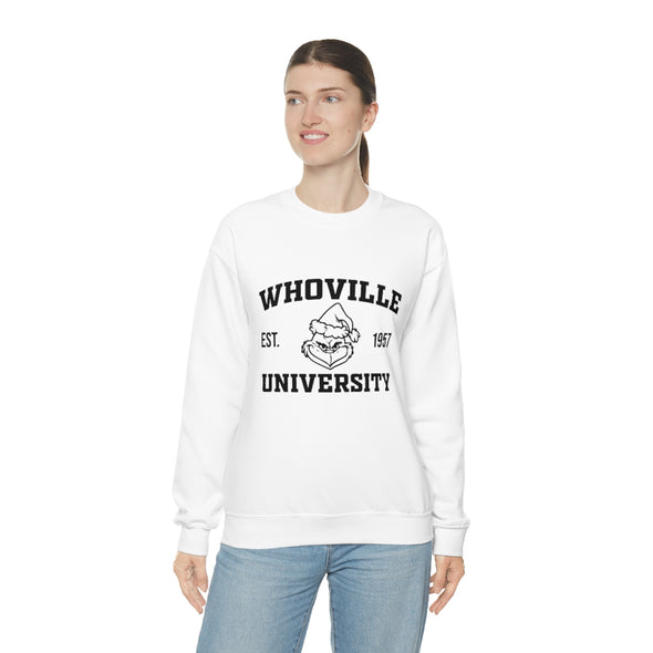 Whoville University Grinch-  Crewneck Sweatshirt
