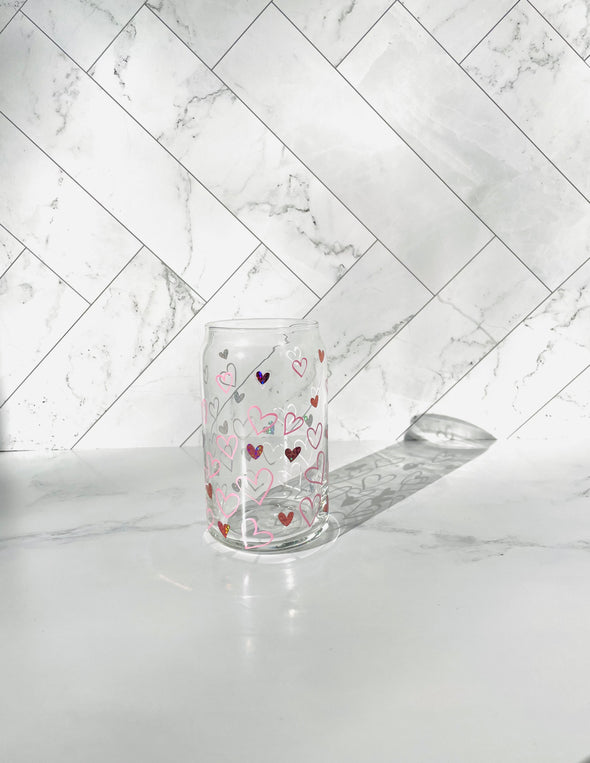 Floating Hearts -Libbey Classic Drinking Glass