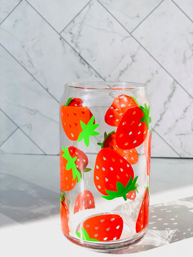 Fresh Strawberries- Libbey Classic Drinking Glass
