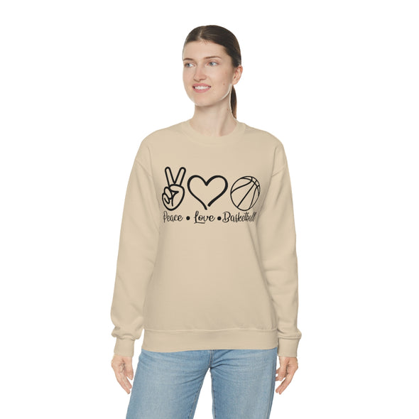Peace Love Basketball - Crewneck Sweatshirt