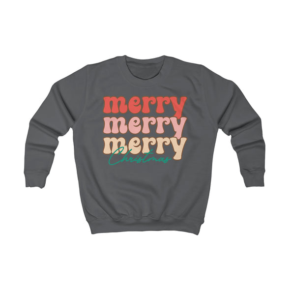 Merry Merry Merry Christmas- Kids Sweatshirt