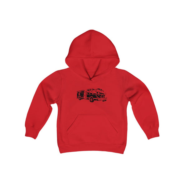 Fire Truck -Youth -Hooded Sweatshirt