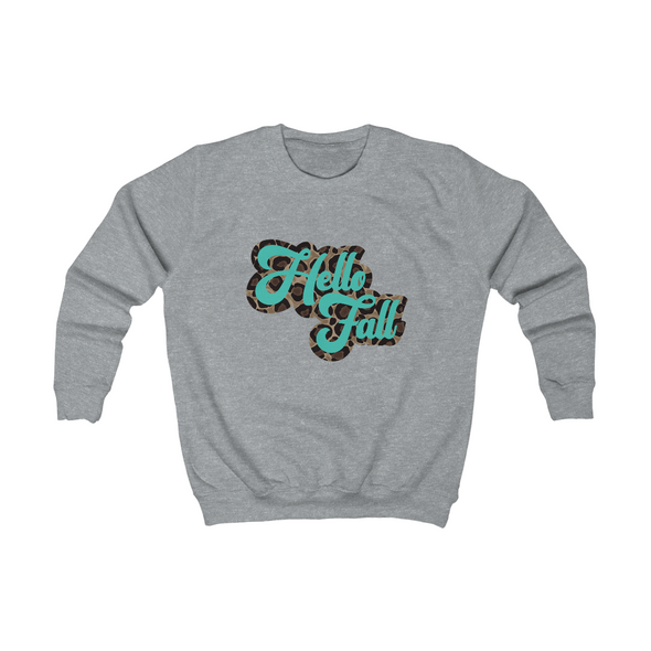 Hello Fall Cheetah- Kids Sweatshirt