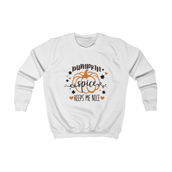 Pumpkin Spice Makes Me Nice- Kids Sweatshirt